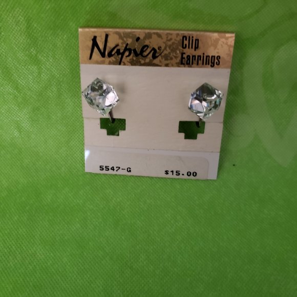 2 For $20 Vintage  Napier Crystal Earrings - Picture 3 of 6